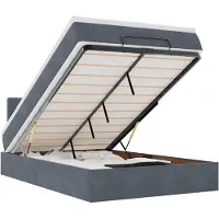 vidaXL Ottomanenbank met matras en LED-verlichting, donkergrijs, 120x190 cm, fluweel