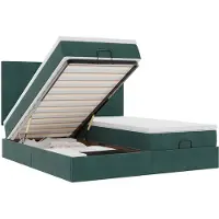 vidaXL Ottoman bed met matrassen en LED's 180x200cm fluweel