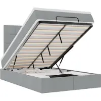 vidaXL Ottoman bed met matras 120x190 cm stof lichtgrijs