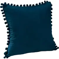 QUVIO Kussenhoes met bolletjes - Fluweel - 50 x 50 cm - Donkerblauw