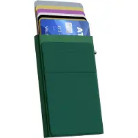Nuvance - Pasjeshouder Uitschuifbaar - Rfid Bescherming - Pasjeshouders voor Mannen en Vrouwen - Creditcardhouder - Groen