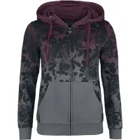 Rock Rebel by EMP - Rock Vest met capuchon - Dip-dye hoodie - S tot 5XL - voor Vrouwen - bordeaux-grijs | Maat L