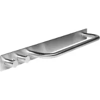 QUVIO Handdoekhouder met haken - RVS
