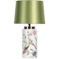 Clayre & Eef Tafellamp Ø 28x50 cm e27/max 1x60w keramiek rond vogels