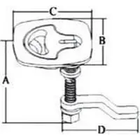 Goldenship Ring Latch Square Type No Lock Zilver 63 x 63 mm