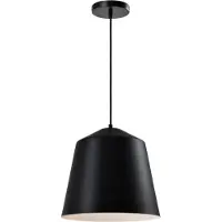 QUVIO Hanglamp modern - Kokerlamp - D 33 cm - Zwart