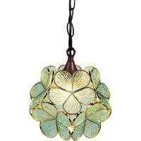 Clayre & Eef hanglamp Tiffany, 21x21x17/90 cm, groen glas