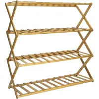 QUVIO Schoenenrek 4 Laags - Bamboe - 28 x 66,5 x 50 cm