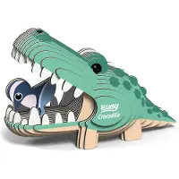 Eugy 3D Puzzel - Krokodil - Wilde Dieren - Duurzaam - Verzamel Ze Allemaal - 6 Jaar