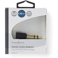 Nedis Stereo-Audio-Adapter 6.35 mm Stecker 3.5 mm Buchse Vergoldet Gerade ABS Anthrazit 1 Stück Verp