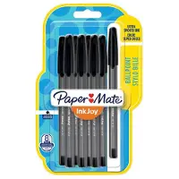 Papermate InkJoy 100ST-balpennen | Medium punt (1,0 mm) | Zwarte inkt | 8 stuks