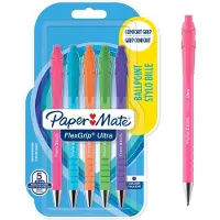 Paper Mate balpen Flexgrip Ultra RT Brights, medium, blauwe inkt, blister van 5 stuks, assorti