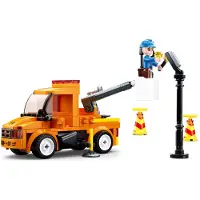 Sluban Town Reparatievoertuig bouwspeelgoed kinderen vanaf 6 jaar – Constructiespeelgoed modelbouw – bouwdoos met 122 bouwstenen en 1 minifiguur – M38-B0781D
