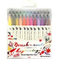 Pentel Set Sign Twin SESW30C brushpennen (24 stuks)
