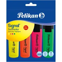 Pelikan 804707 markeerstift 4 stuk(s) Beitelvormige punt Verschillende kleuren