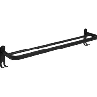 QUVIO Handdoekenrek - Met 2 stangen - 57 cm breed - Zwart
