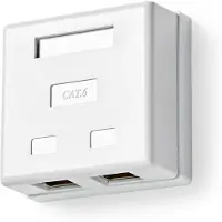 Nedis Netwerk-wandcontactdoos - Opbouw - 2-poorts S/FTP Cat 6 - Gigabit