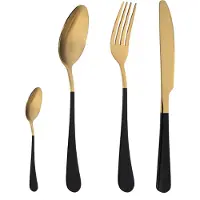 Krumble Bestekset van 4 - Design - Goud en zwart