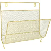 QUVIO Wandrek tijdschriften - 12 x 29 x 26 cm - Goud