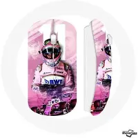 MANIACASE Draadloze muis - Formule 1 - Sergio Perez - Roze - USB wifi - Compatibel met Mac en PC
