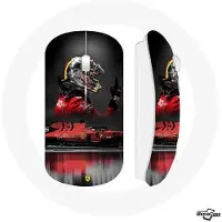 MANIACASE Draadloze muis - Formule 1 - Sebastian Vettel - Rood - Inclusief WiFi USB-stick - Compatibel met Mac en PC