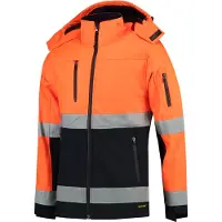 Tricorp 403007 Softshell ISO20471 Fluor Oranje-Marineblauw maat L heren