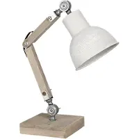 Clayre & Eef bureaulamp, 15x15x47 cm, beige, hout