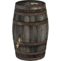 Vatenhandel Stijf Regenton 50 liter oud met vulgat in deksel en messing