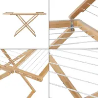 En.casa Droogrek Fakala wasrek staand inklapbaar 154x59x82 cm naturel en wit []