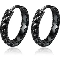 LGT JWLS Twisted Rope Oorringen - Zwart