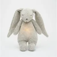 Moonie 2.0 upgrade - Knuffel Hartslag en Licht | Bunny Gray - Biologisch katoen
