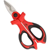 HAUPA VDE geïsoleerde Kabelschaar 160 mm - 1000V - Korte, robuuste kling - Ergonomische 2-componenten softgrip handvat - Roestvast staal - Extra houvast en veiligheid - Stripmechanisme, microtanden