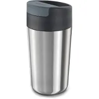 Joseph Joseph Flip Top Drinkbeker, Dubbelwandig, 454 ML, Zilver - | Sipp