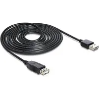 DeLOCK Easy-USB-A naar USB-A verlengkabel - USB2.0 - tot 2A / zwart - 1 meter