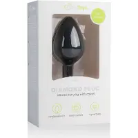 Easytoys Anal Collection Diamond - Zwarte anaalplug met witte steen (medium)