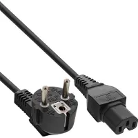 InLine C15 (recht) - CEE 7/7 (haaks) stroomkabel | 3x 1,00mm (rubber) | zwart | 1 meter