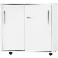 Schäfer Shop Schuifdeurkast LOGIN, 2 ordnerhoogten, B 800 x D 420 x H 744 mm, wit/wit