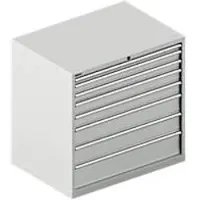 Schäfer Shop Ladekast WSK 54-36, staal, 8 laden, tot 75 kg, B 1023 x D 725 x H 1000 mm, lichtgrijs/lichtgrijs.