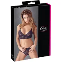 Cottelli - bh set - bloemen kant - paars - XL