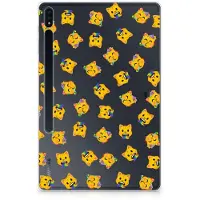 B2Ctelecom Hippe Hoes voor Samsung Galaxy Tab S7 Plus | S8 Plus Katten Emojis