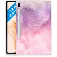 B2Ctelecom Tablethoes Samsung Galaxy Tab S7FE Pink Purple Paint