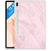 B2Ctelecom Samsung Galaxy Tab S7FE Tablet Back Cover Marble Pink - Origineel Cadeau Vriendin