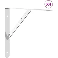 vidaXL Plankdragers 4 st 40x2,5x25 cm roestvrijstaal zilverkleurig