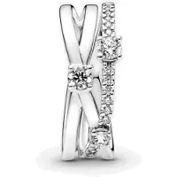 Pandora Ring, Sprankelende driedubbele ring, (58 (EU: 18 / WIJ: 8,5), Zilver 925)
