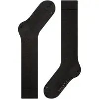 Falke Sensitive Berlin drukvrije comfort tailleband wol katoen kniekousen dames zwart - maat 39-42
