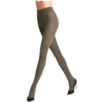 Falke Softmerino dik elastisch zonder motief effen comfortabel elegant warm winter zacht Merinowol Katoen Groen Dames panty - Maat 40-42