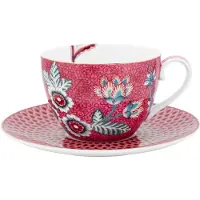 Pip studio Koffiekop Flower Festival Dark Pink 280 ml