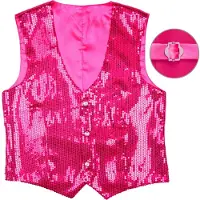 E-Carnavalskleding.nl Carnavalskleding Heren glitter vest roze