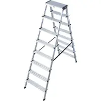 Krause Dubbele trapladder van aluminium, 2 x 8 treden
