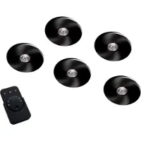 Doeco Super Light Emotion Led set van 5 spots met dimmer inbouw 12V/15W zwart
